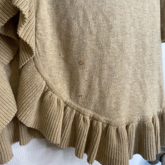 MAGASCHONI Cashmere Blend Ruffle Cardigan Tan Shabby Chic Size Small READ - Picture 6 of 6